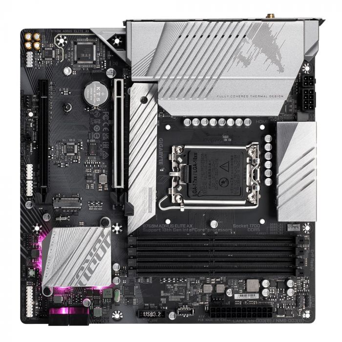 Материнська плата GIGABYTE B760M AORUS ELITE AX s1700 B760 4xDDR5 M.2 HDMI DP mATX