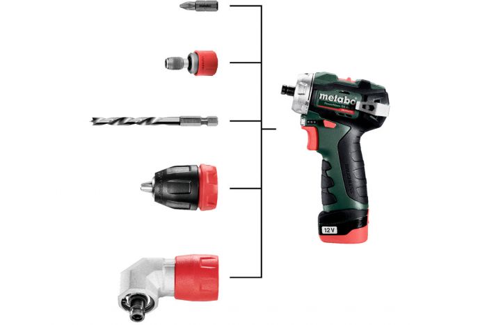 Шурпокрут-дриль Metabo POWERMAXX BS BL Q, акумуляторний, 2*12В, 2 Аг, 0-400/0-1500об/хв, патрон 1-10мм, 20/38Нм, кейс, 0.8кг