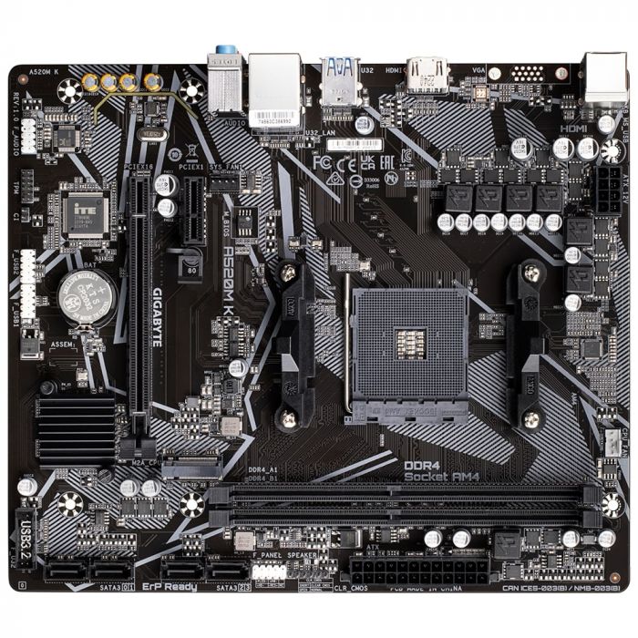 Материнська плата GIGABYTE A520M_K sAM4 A520 2xDDR4 HDMI mATX
