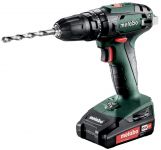 Шурпокрут-дриль Metabo SB 18, акумуляторний, Li-Power, 2*18В, 2Аг, 0-450/0-1600об/хв, патрон 1-10мм, 24/48Нм, metaBOX 145, 1.3кг
