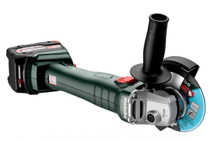 Шліфмашина кутова акумуляторна Metabo W 18 L 9-125 QUICK, 125мм, Li-Power, 2*18В, 5.2Аг, 8500об/хв, М14, metaBOX 165 L, 2.3кг