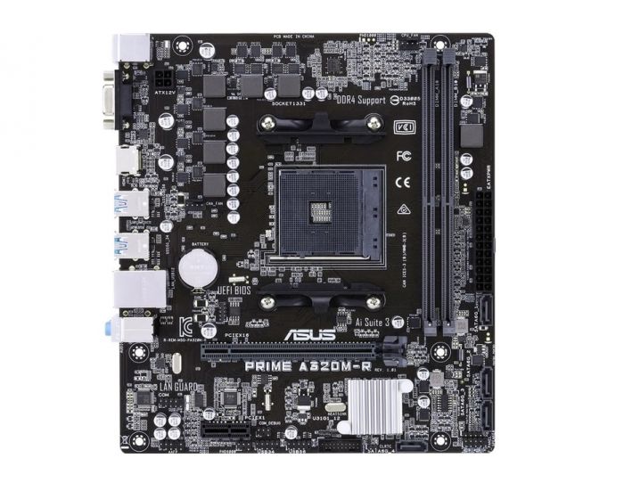 Материнcька плата ASUS PRIME A320M-R-SI sAM4 A320 2xDDR4 HDMI D-Sub mATX White BOX WITH ACCESSORY