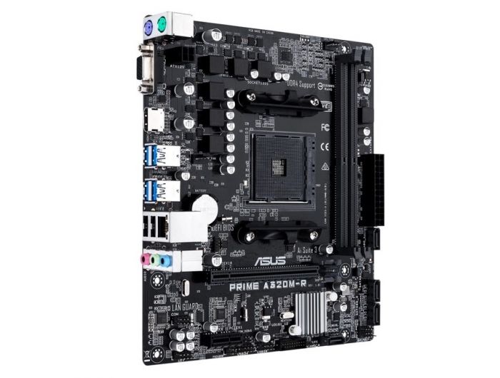 Материнcька плата ASUS PRIME A320M-R-SI sAM4 A320 2xDDR4 HDMI D-Sub mATX White BOX WITH ACCESSORY