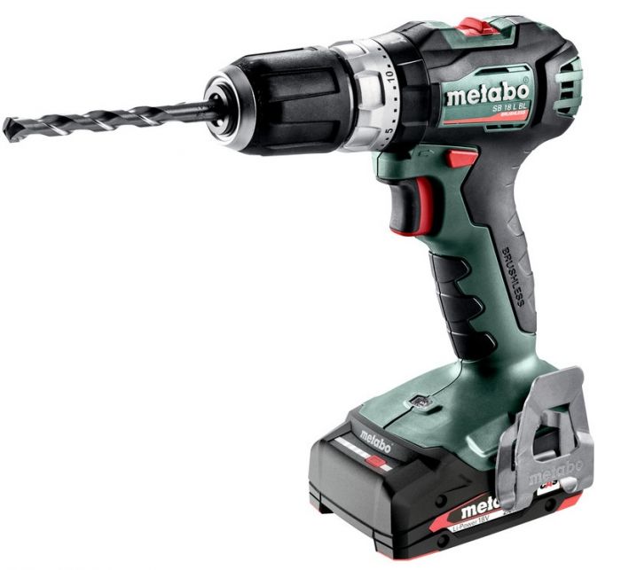 Дриль ударний Metabo SB 18 L BL, акумуляторний, Li-Power, 2*18В, 2Аг, 0-550 / 0-1850об/хв, 1.5-13мм, 25/60Нм, metaBOX 145, 1.4кг