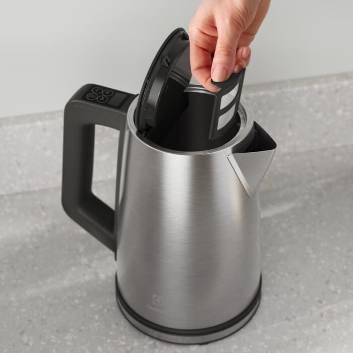 Електрочайник Electrolux, 1.7л, Strix, дисплей, метал, підтримка темп, нерж