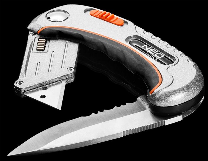 Ніж складаний Neo Tools, 2 наконечники, 5 трапецієподібних лез у наборі, чохол