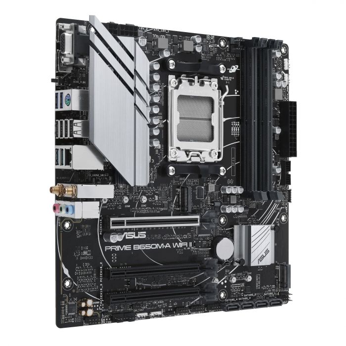 Материнcька плата ASUS PRIME B650M-A WIFI II sAM5 B650 4xDDR5 M.2 D-Sub HDMI DP WiFi BT mATX