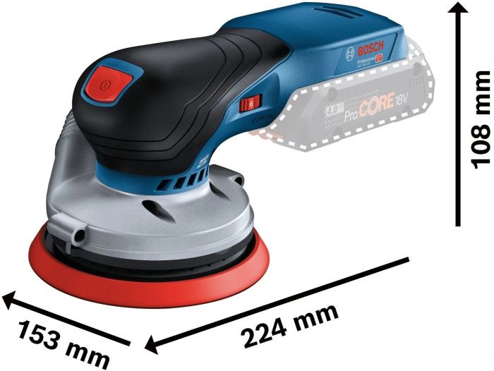 Шліфмашина ексцентрикова акумуляторна Bosch GEX 18V-125 соло