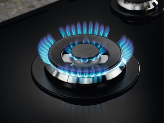 Варильна поверхня Electrolux газова на склі, 75см, чавун, чорний