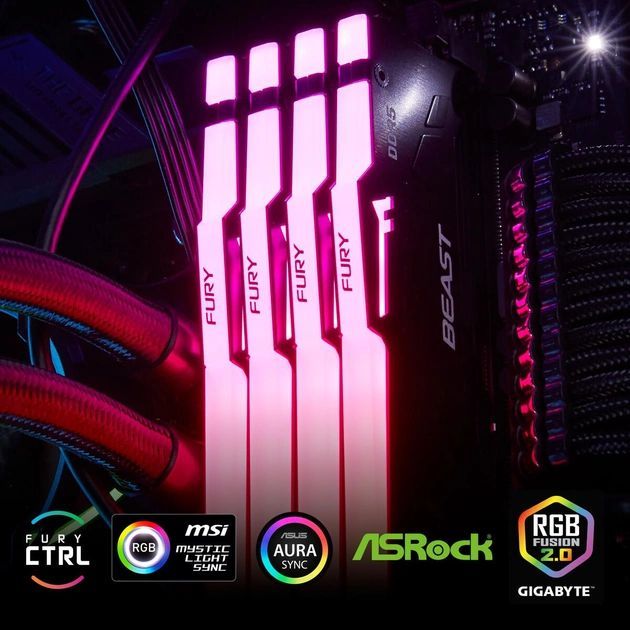 Пам'ять ПК Kingston DDR5 16GB 5600 Beast Black RGB