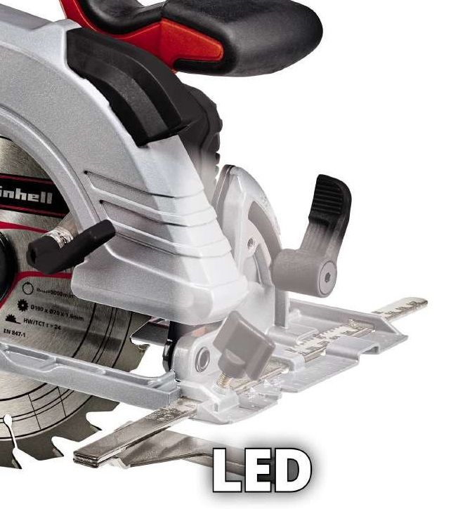 Пила циркулярна Einhell TE-CS 18/190 Li BL - Solo акум., PXC, 18В, безщітк., 3800 об/хв, диск 190х20 мм, 3.23 кг (без АКБ і ЗП)
