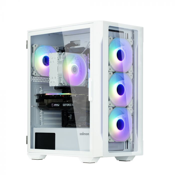 Корпус Zalman I3 Neo TG, без БЖ, 1xUSB3.0, 2xUSB2.0, 4x120mm RGB fans, TG Side/Front Panel, ATX, білий