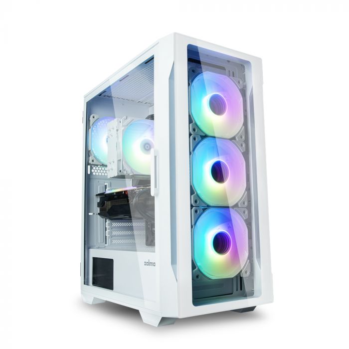 Корпус Zalman I3 Neo TG, без БЖ, 1xUSB3.0, 2xUSB2.0, 4x120mm RGB fans, TG Side/Front Panel, ATX, білий