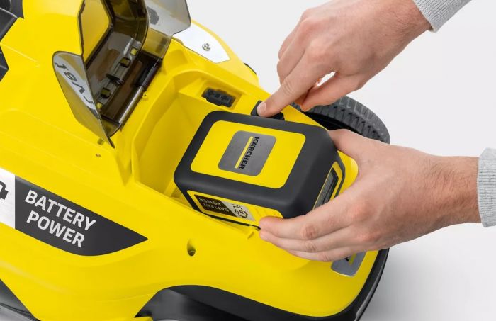 Комплект Karcher газонокосарка LMO 18-33 + триммер LTR 18-25+ швидкозарядний комплект 2,5 Ач + акумулятор 2.5Ач