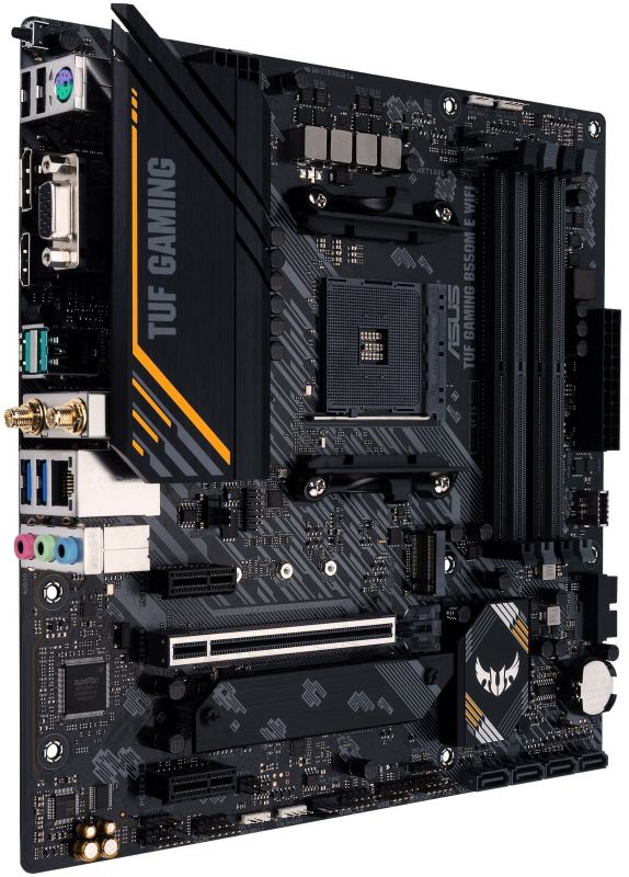Материнcька плата ASUS TUF GAMING B550M-E WIFI sAM4 B550 4xDDR4 M.2 HDMI DP Wi-Fi BT mATX