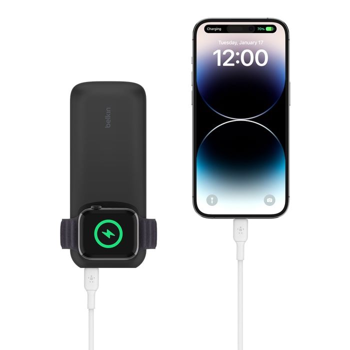 Акумулятор портативний літій-іонний Power Bank Belkin 10000мА·год 20Вт Apple Watch, чорний