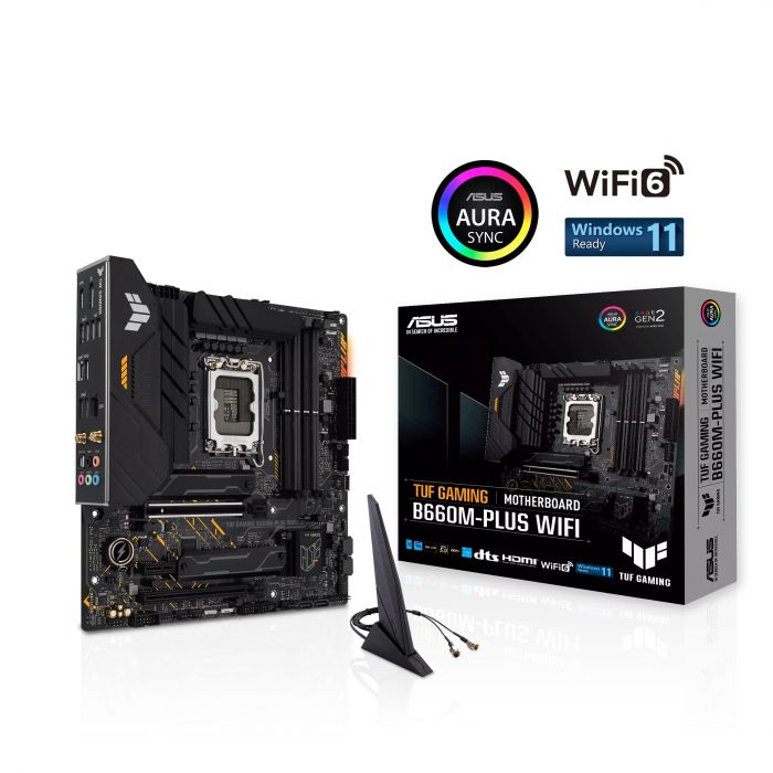 Материнcька плата ASUS TUF GAMING B660M-PLUS WIFI s1700 B660 4xDDR5 M.2 HDMI DP Wi-Fi BT mATX