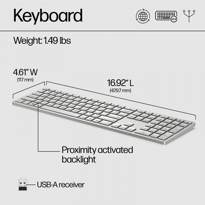 Клавіатура HP 970 Programmable BT/WL UKR White