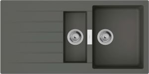 Мийка кухонна Hansgrohe S52, граніт, прямокутник, з крилом, 980х480х190мм, чаша - 1.5, врізна, сірий камінь