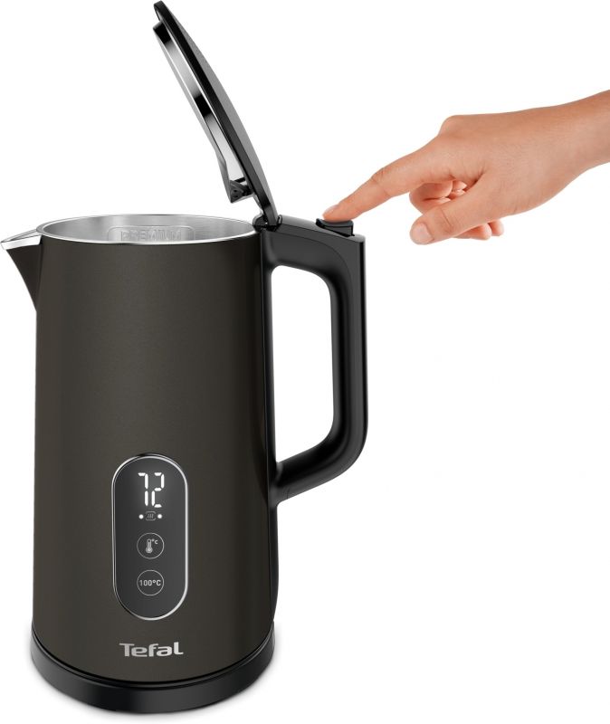 Електрочайник Tefal DIGITAL, 1,7л, з подвійними стінками, цифровий дисплей, сіро-чорний