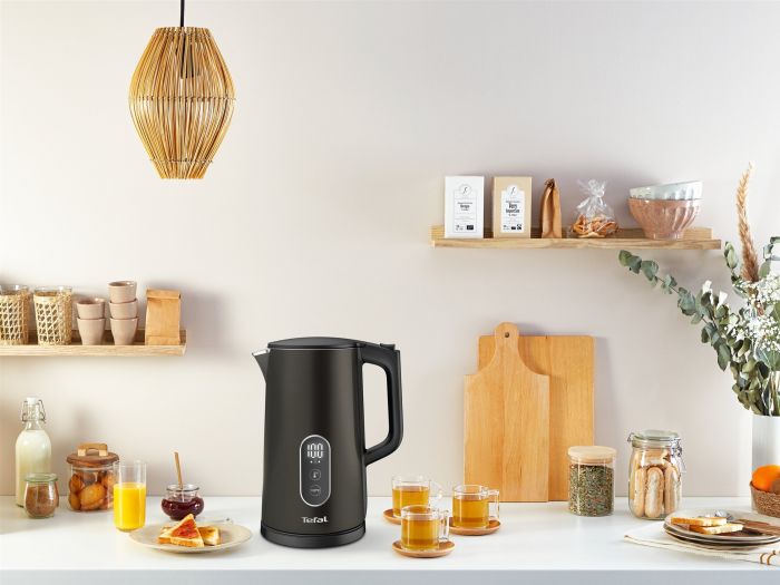 Електрочайник Tefal DIGITAL, 1,7л, з подвійними стінками, цифровий дисплей, сіро-чорний