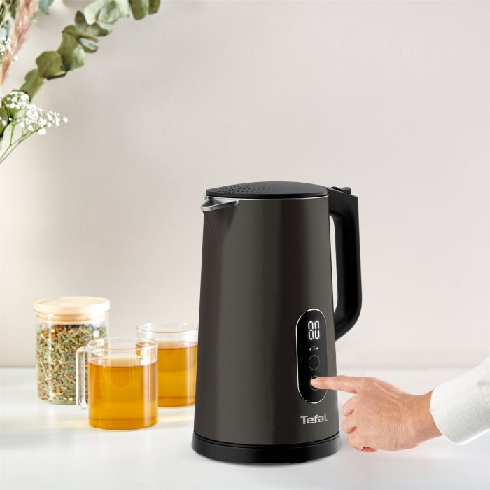 Електрочайник Tefal DIGITAL, 1,7л, з подвійними стінками, цифровий дисплей, сіро-чорний
