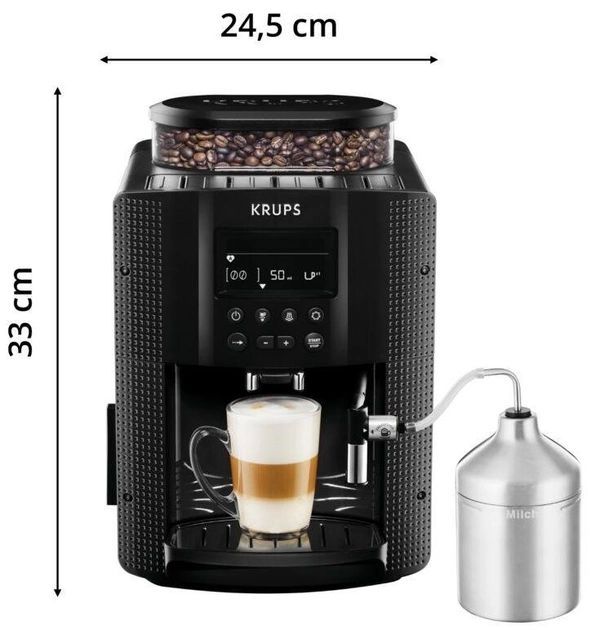 Кавомашина Krups  Essential , 1,7л, зерно, автомат.капуч, чорний