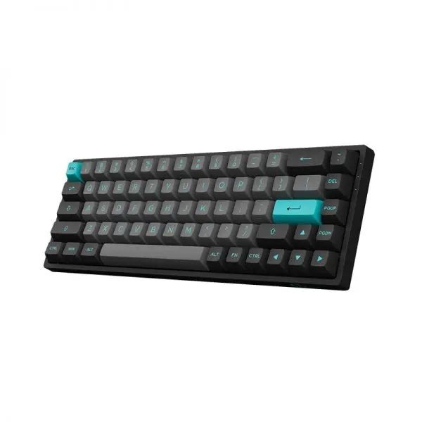 Клавіатура механічна Akko 3068B Plus Black&Cyan 68Key,CS Jelly Pink, BT/WL/USB-A, EN/UKR, RGB, Чорний