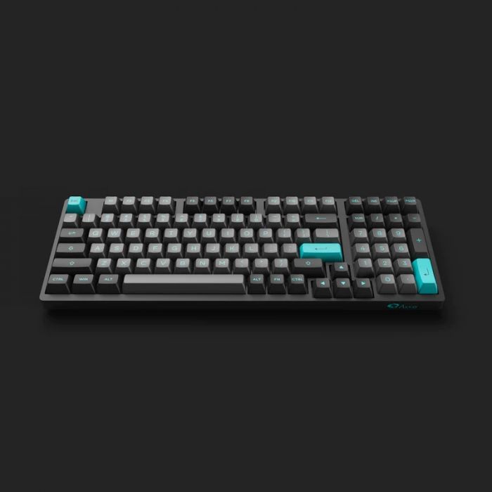 Клавіатура механічна Akko 3098B Black&Cyan 98Key, CS Jelly White, BT/WL/USB-A, Hot-swappable, EN/UKR, RGB, Чорний