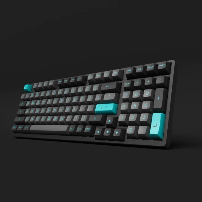 Клавіатура механічна Akko 3098B Black&Cyan 98Key, CS Jelly White, BT/WL/USB-A, Hot-swappable, EN/UKR, RGB, Чорний