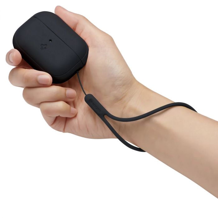 Чохол Spigen для Apple AirPods Pro 2 Silicone Fit, Black+Black Strap