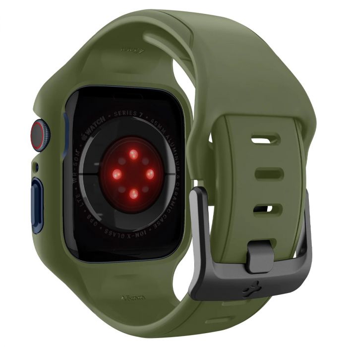Чохол та ремінець 2в1 Spigen для Apple Watch 45mm Liquid Air Pro, Moss Green