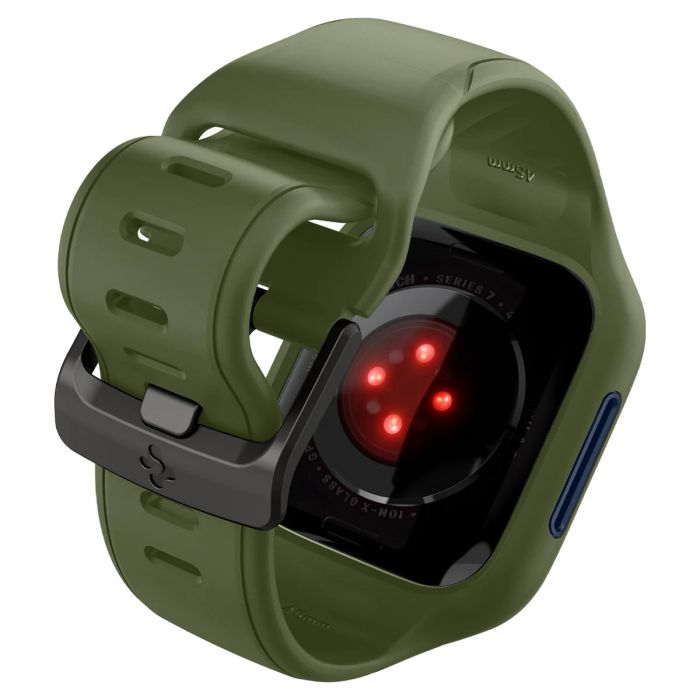 Чохол та ремінець 2в1 Spigen для Apple Watch 45mm Liquid Air Pro, Moss Green