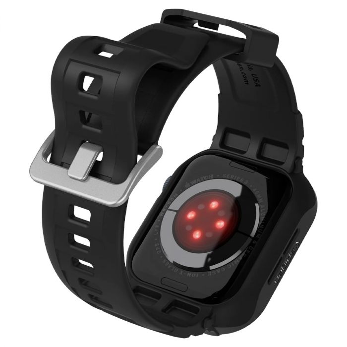 Чохол та ремінець 2в1 Spigen для Apple Watch 45mm/44mm Rugged Armor Pro, Black