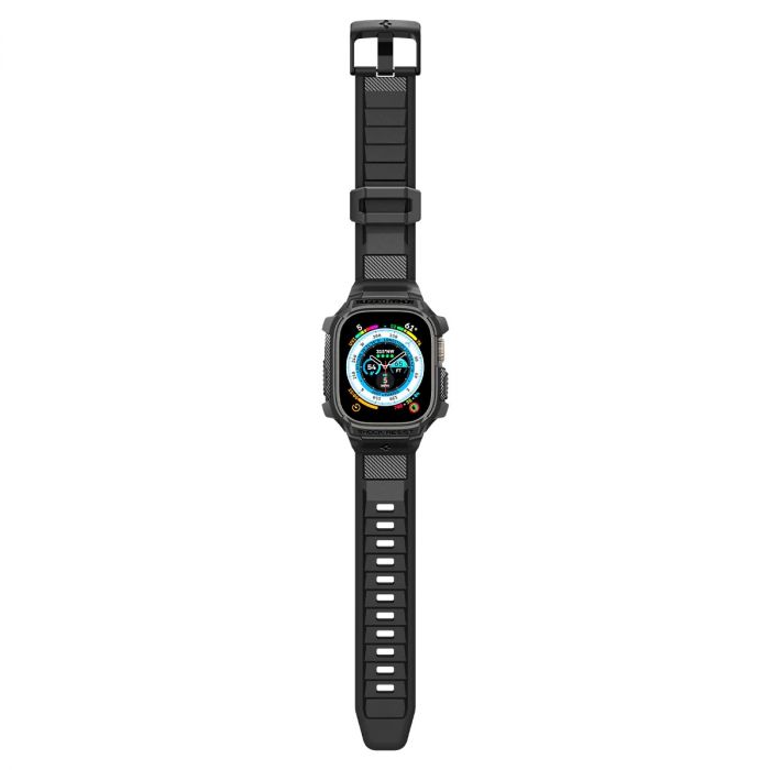Чохол та ремінець 2в1 Spigen для Apple Watch Ultra 49mm Rugged Armor Pro, Black