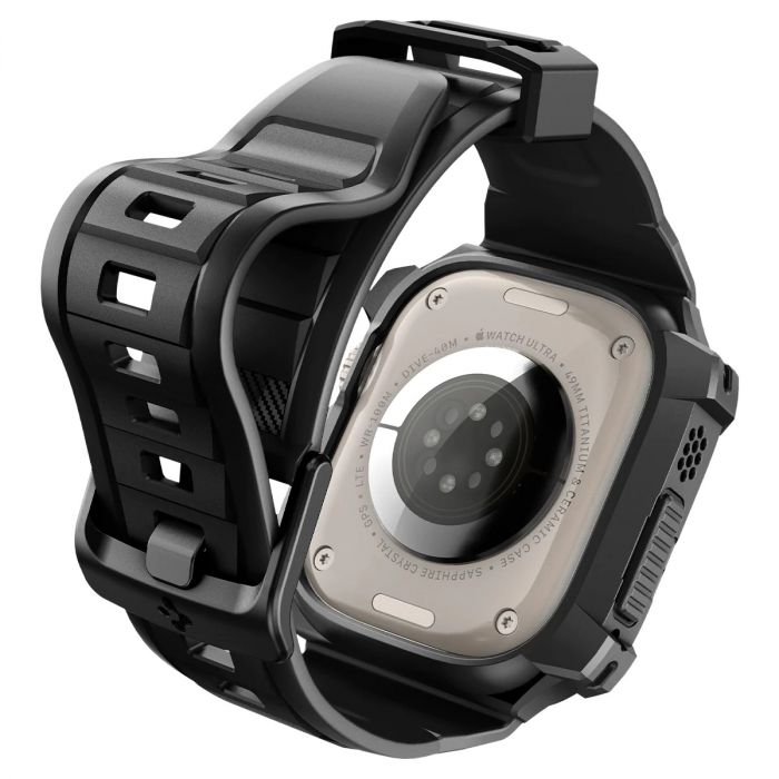 Чохол та ремінець 2в1 Spigen для Apple Watch Ultra 49mm Rugged Armor Pro, Black