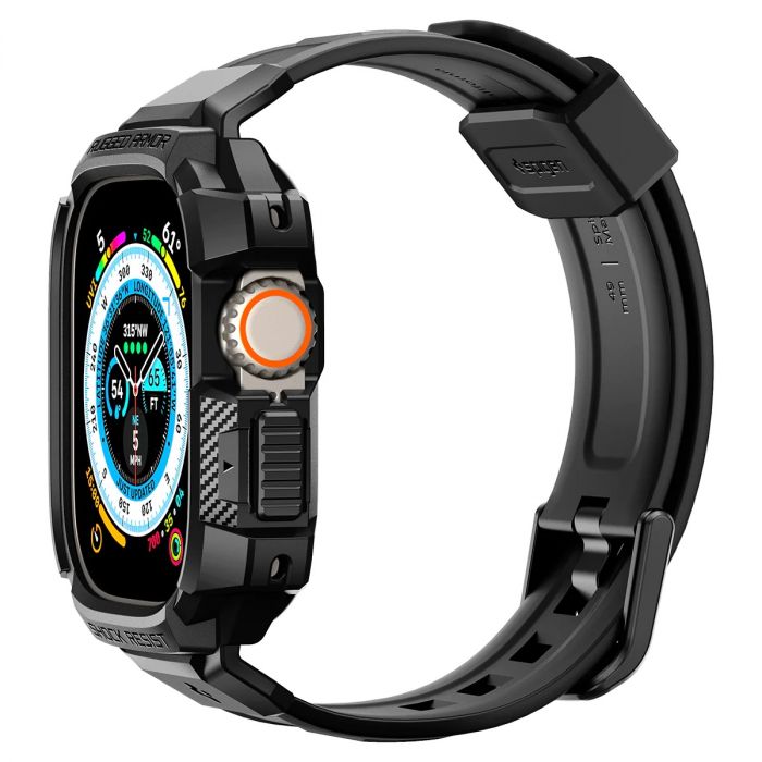 Чохол та ремінець 2в1 Spigen для Apple Watch Ultra 49mm Rugged Armor Pro, Black
