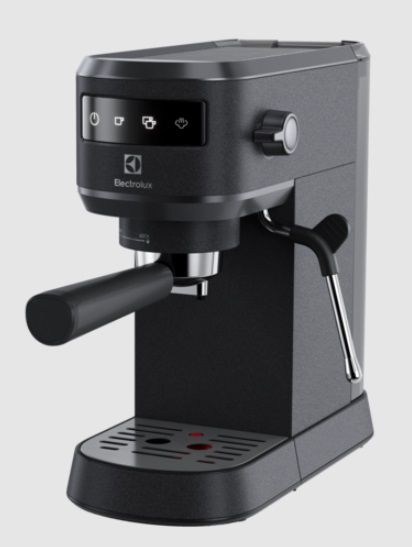 Кавоварка Electrolux рожкова, 1л, мелена, ручний капуч, LED-дисплей, підігрів чашок, чорний
