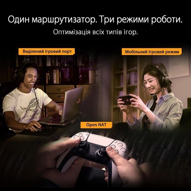 Маршрутизатор ASUS TUF-AX6000 4xGE LAN 1x2.5GE LAN 1x2.5GE WAN 1xUSB3.2 MU-MIMO OFDMA MESH gaming AURA RGB