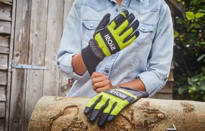 Рукавички для роботи з ланцюговою пилкою Ryobi RAC258MM, вологозахист, нар. L