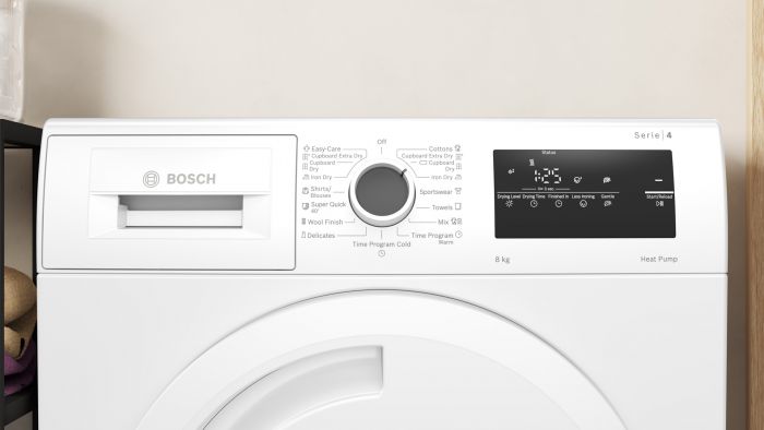 Сушильна машина Bosch тепловий насос, 8кг, A++, 60см, дисплей, білий