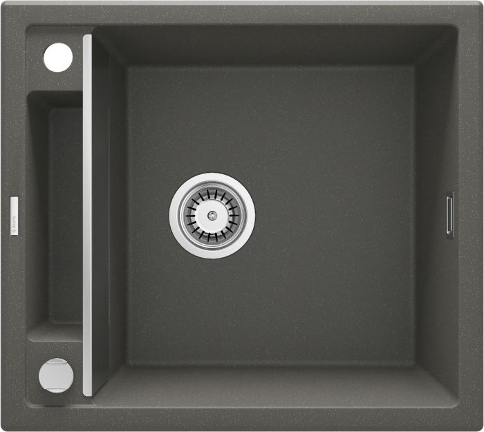 Мийка кухонна Deante Magnetic, граніт, квадрат, без крила, 560х500х219мм, чаша - 1, врізна, антрацит