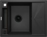 Мийка кухонна Deante Magnetic, граніт, прямокут., з крилом, 640х500х219мм, чаша - 1, врізна, металічний графіт