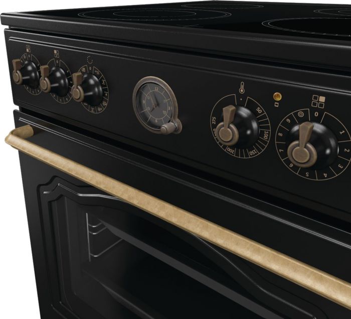 Плита Gorenje електрична склокерамічна, 71л, 60x60см, дисплей, програматор, приготування з паром, чорний матовий