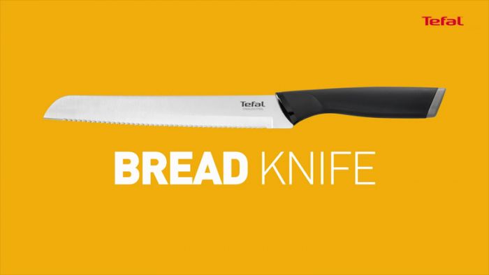 Ніж для хліба із чохлом Tefal Comfort , 20 см, нержавіюча сталь, пластик, чорний