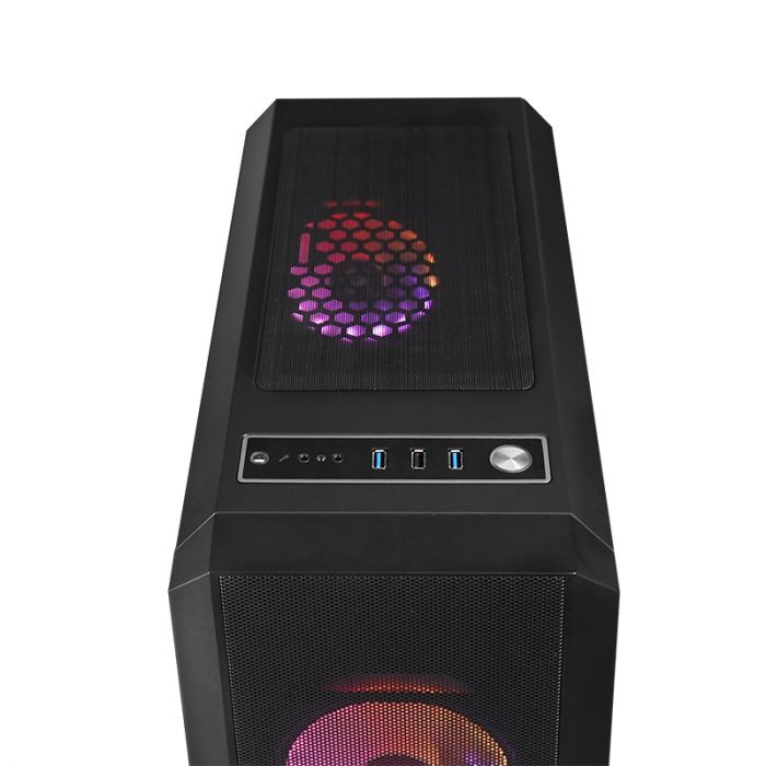 Корпус CHIEFTEC Gaming Scorpion 4 Tempered Glass Edition, без БЖ, 2xUSB3.2, 1xUSB2.0, 4x120мм RAINBOW ARGB, ATX, чорний