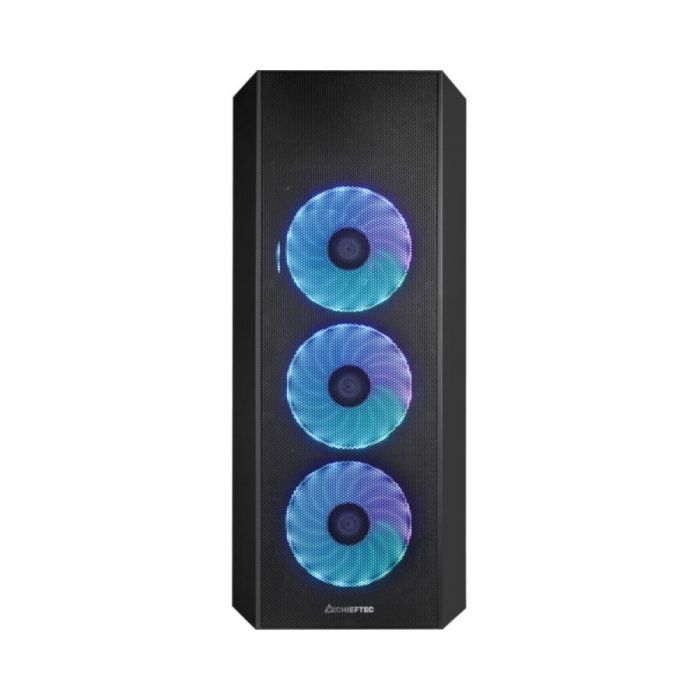 Корпус CHIEFTEC Gaming Scorpion 4 Tempered Glass Edition, без БЖ, 2xUSB3.2, 1xUSB2.0, 4x120мм RAINBOW ARGB, ATX, чорний