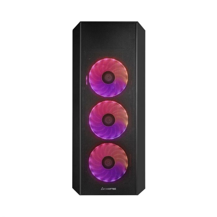 Корпус CHIEFTEC Gaming Scorpion 4 Tempered Glass Edition, без БЖ, 2xUSB3.2, 1xUSB2.0, 4x120мм RAINBOW ARGB, ATX, чорний