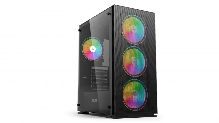 Корпус 2E Gaming Virtus Neo G3301N, без БЖ, 2xUSB 3.0, 1xUSB 2.0, 3x140mm ARGB, 1x120mm ARGB, controller with remote, TG Side Panel, ATX, чорний
