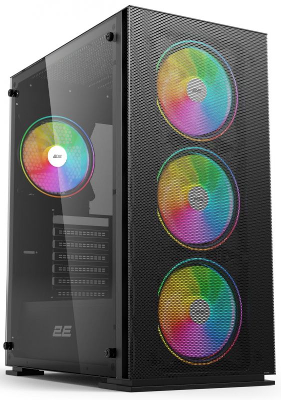 Корпус 2E Gaming Virtus Neo G3301N, без БЖ, 2xUSB 3.0, 1xUSB 2.0, 3x140mm ARGB, 1x120mm ARGB, controller with remote, TG Side Panel, ATX, чорний